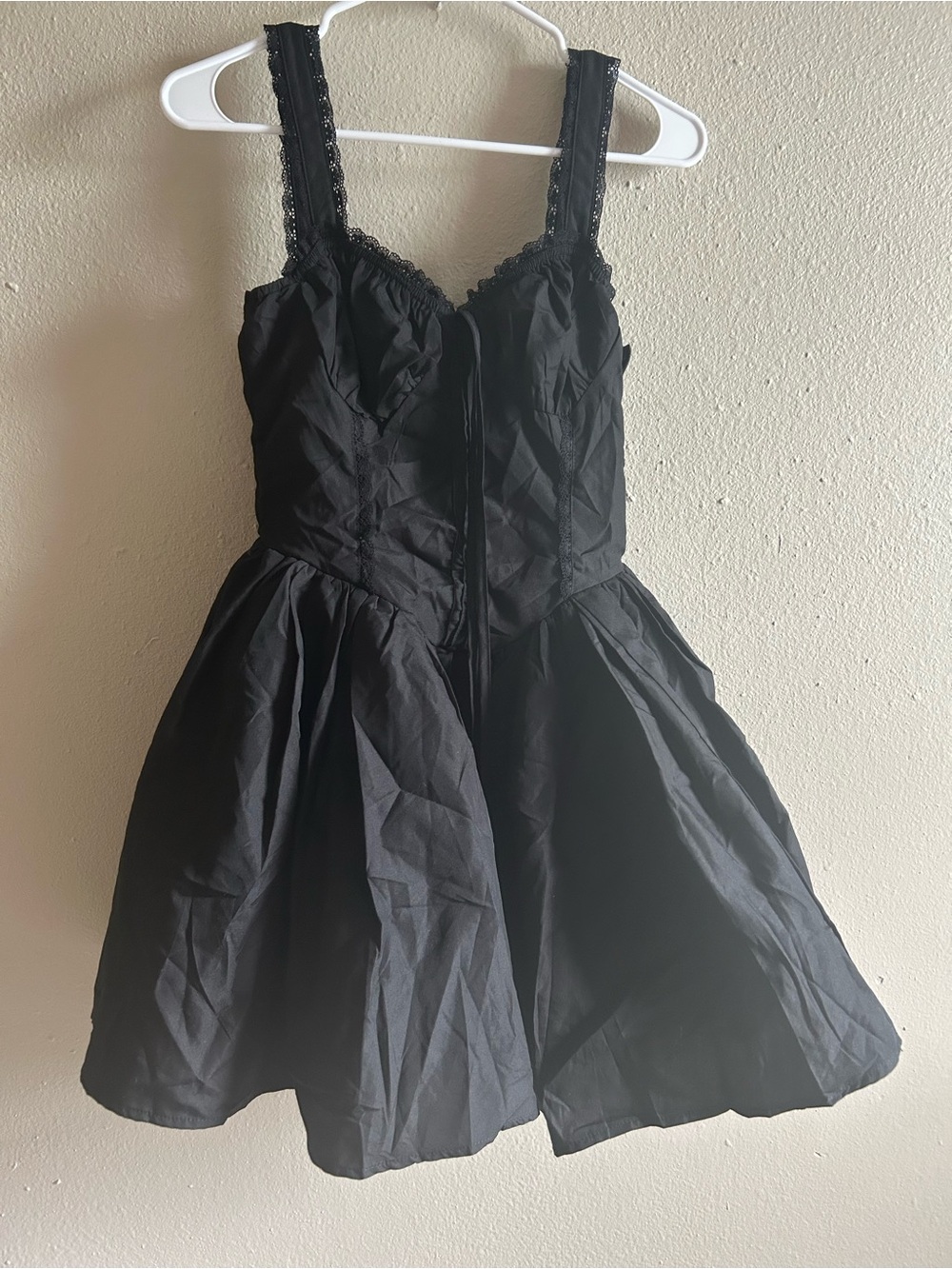 Black Lace-Trim Party Dress for Girls